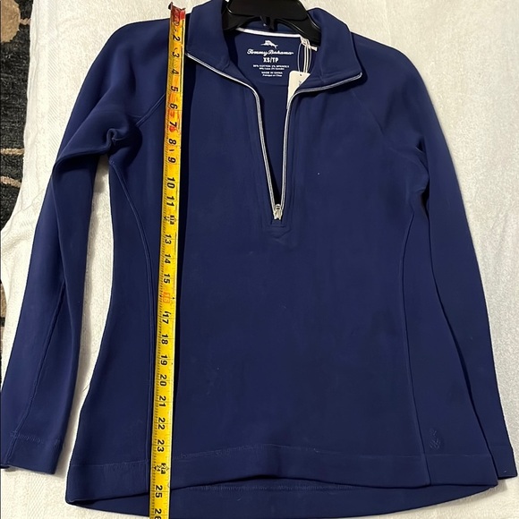 Women’s Tommy Bahama Blue Quarter-Zip Pullover - Picture 1 of 14